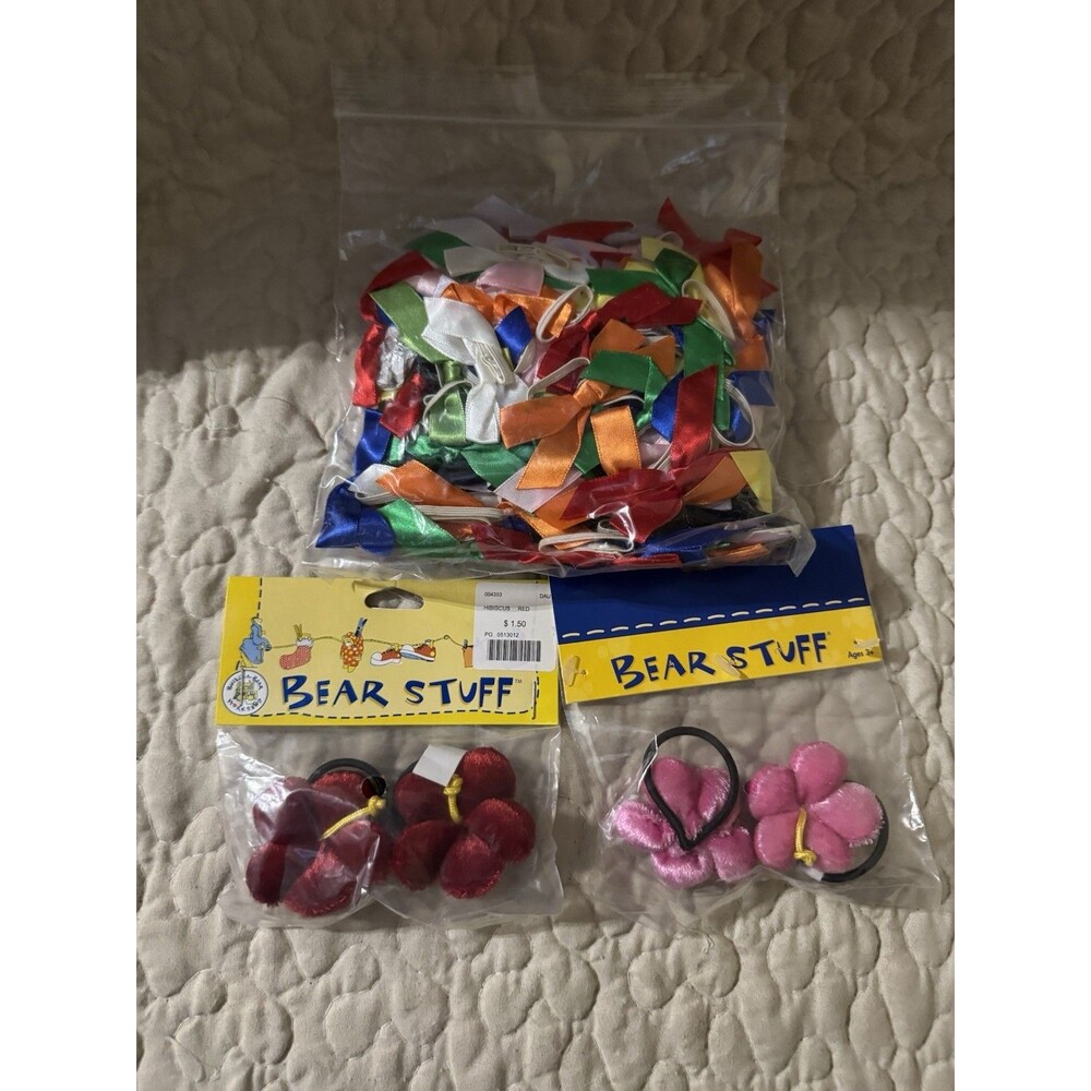 Huge Lot Of Build A Bear BAB Hair Bows Multi Color NWT Bear Stuff Hair Flowers